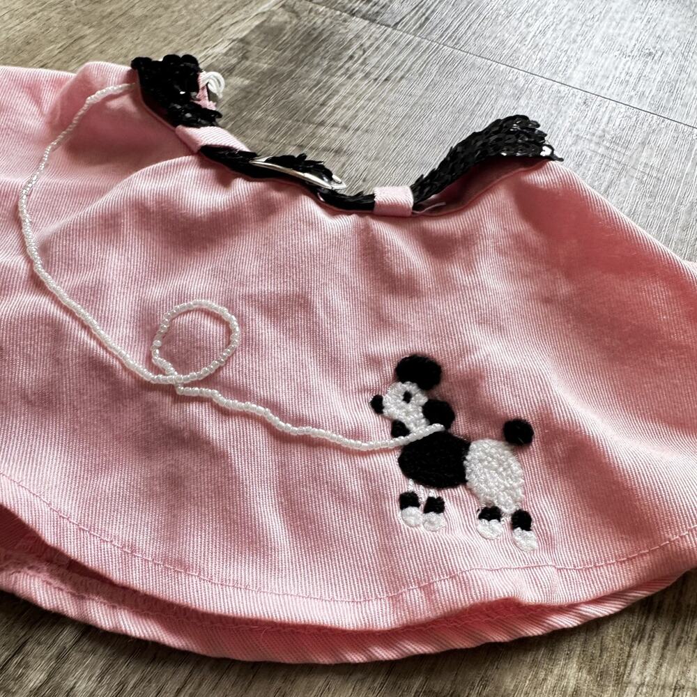 Build A Bear Poodle Skirt Pink Black Sequin Girl 50s Teddy Clothes Vintage